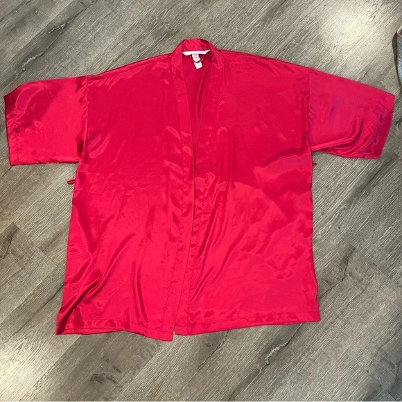 Victoria's Secret Angels Robe Kimono Style Lingerie Satin Red One Size OS - Picture 3 of 7